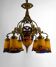 Gilded bronze and blown glass paste chandelier, Muller Frères, Art Deco