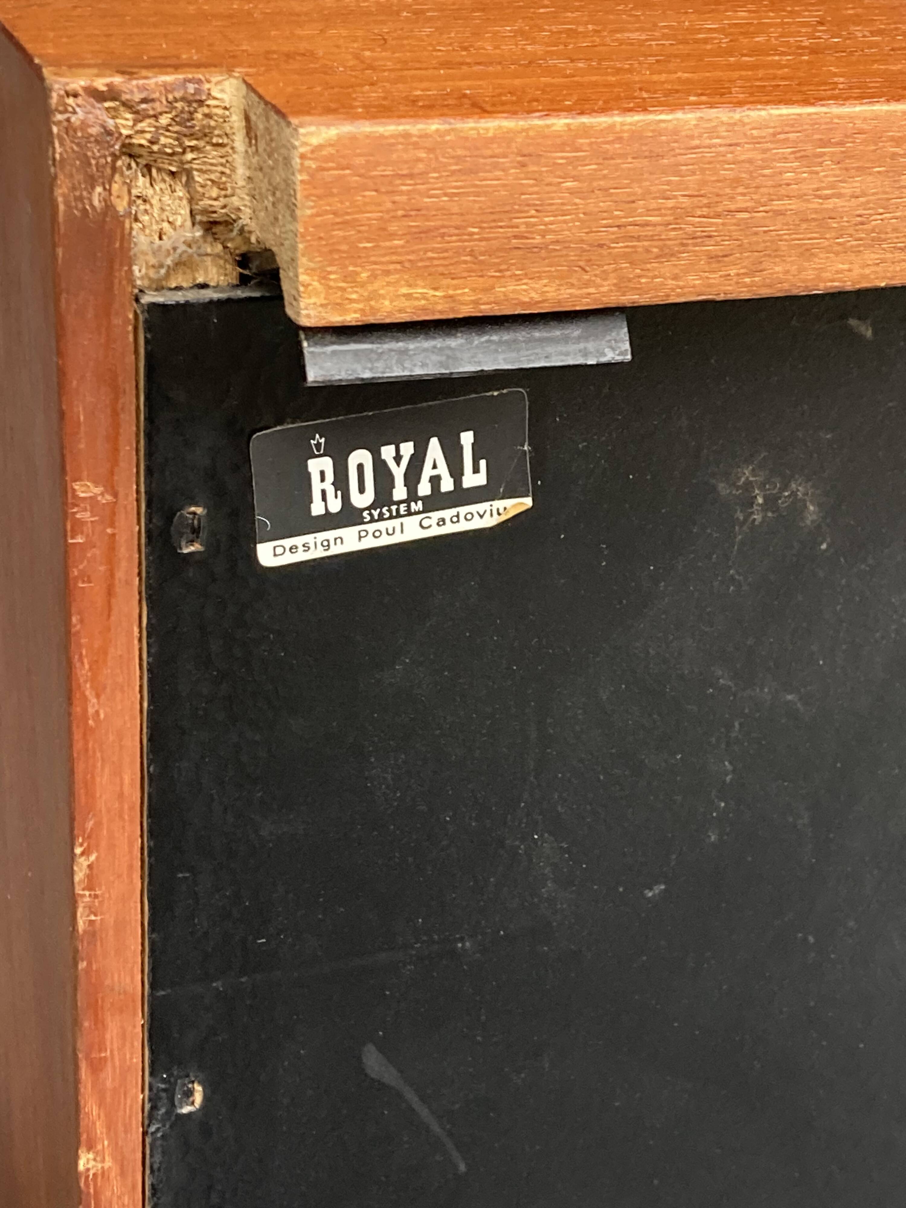 Meuble mural en teck danois du milieu du siècle par Poul Cadovius pour Cado