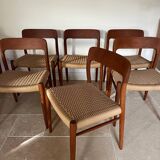 Lot de 6 chaises Niels Otto Moller n° 75 en teck