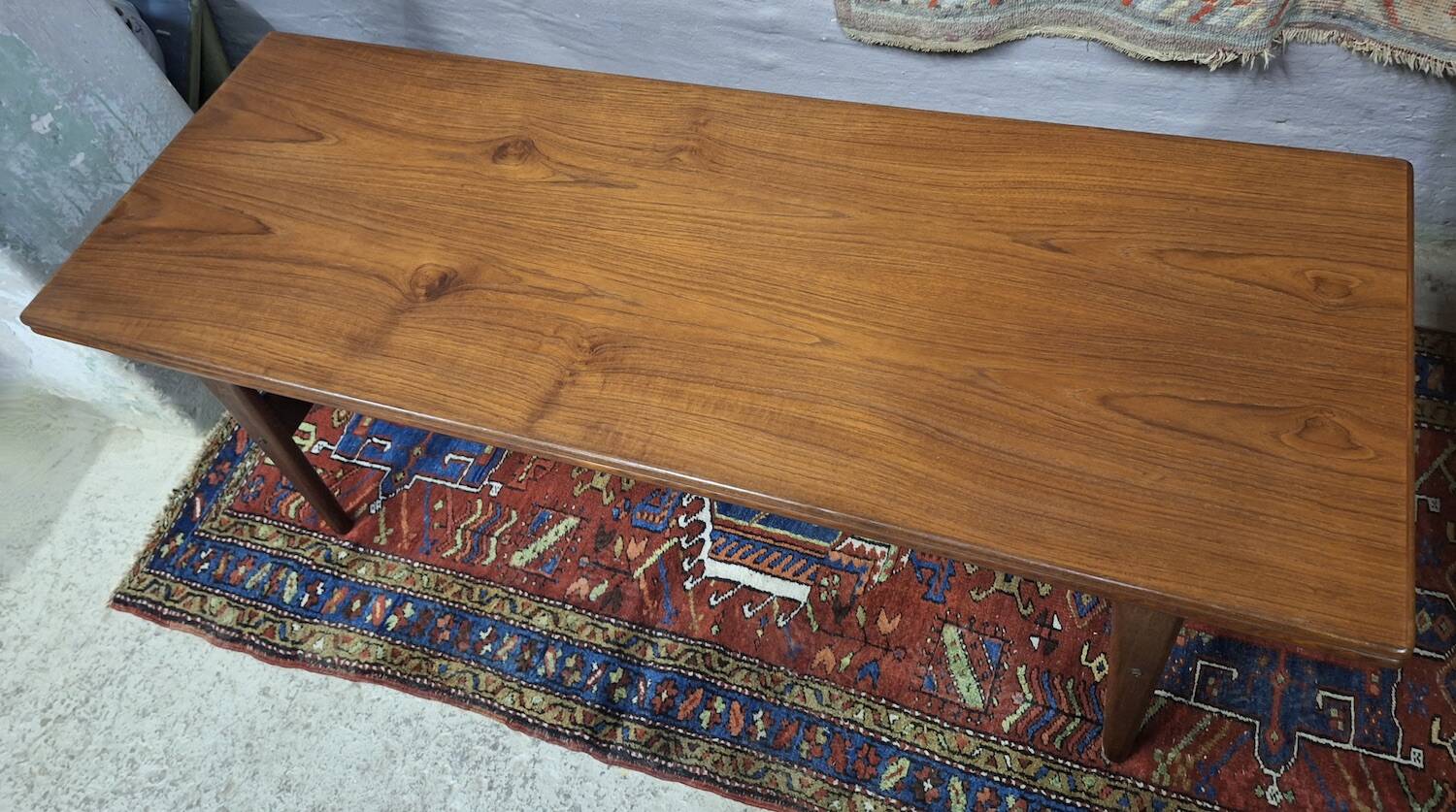 Metamorphic dining / coffee table in teak by Kai Kristiansen, Denmark 1960s