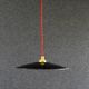 Exterior black enamelled sheet metal suspension delivered with a new socket and red cord
