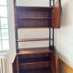Modular vintage library in teak and black metal — Italian design,