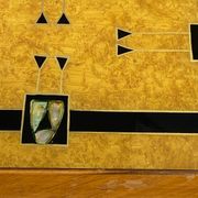 Plateau en marqueterie bois et nacre