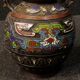 Pair of oriental metal vases from XXth century
