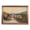 Peinture de paysage italienne signée du 20ème siècle