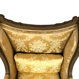 Louis XVI style bergère in green-bronze lacquered wood
