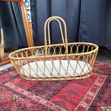 Vintage rattan crib – 1960s/70s