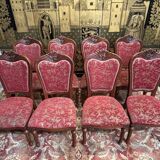 2x8 wooden and fabric chairs