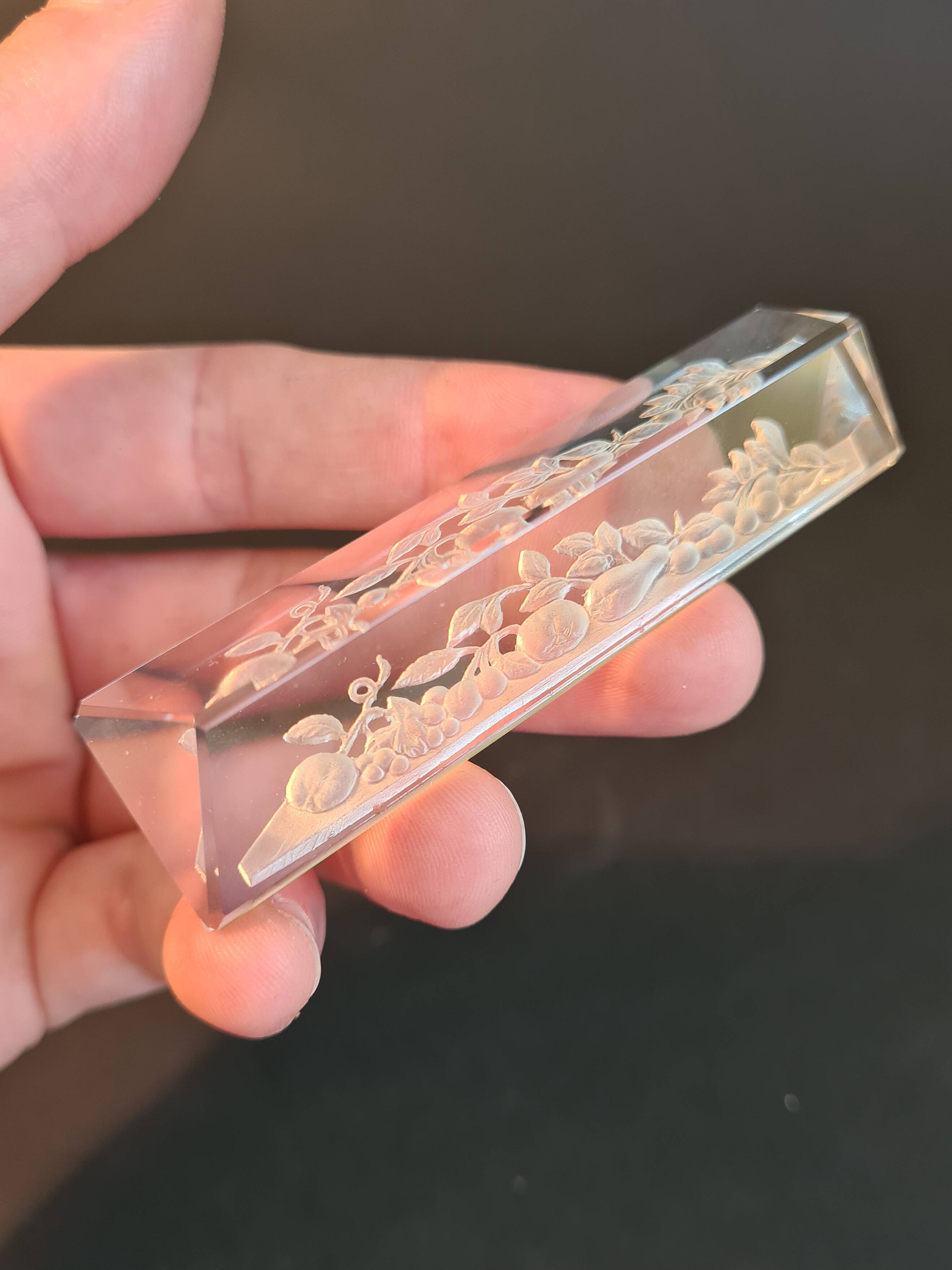 Set of 12 Art Deco Frosted Glass Knife Rests