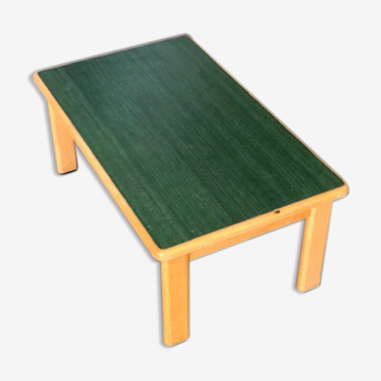 Rectangular coffee table in wood and dark green melamine