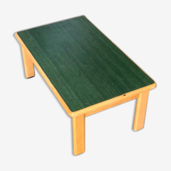 Table basse rectangulaire en bois et mélaminé vert foncé