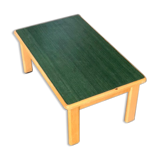 Rectangular coffee table in wood and dark green melamine