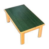 Rectangular coffee table in wood and dark green melamine