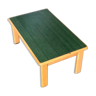 Rectangular coffee table in wood and dark green melamine