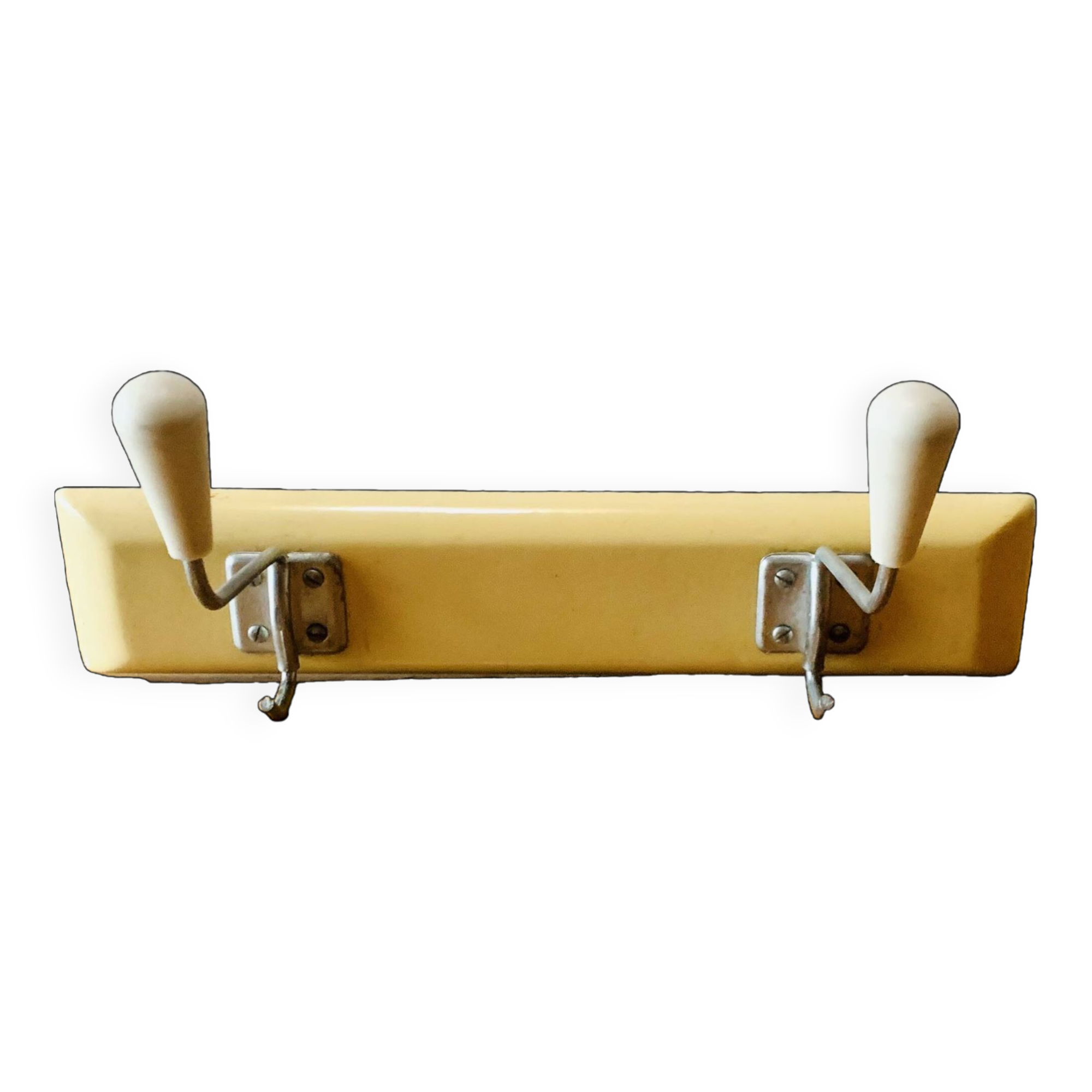 Portemanteau mural en bois vintage - double patère