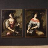 Pair of 17th century Italian paintings, Sibyls