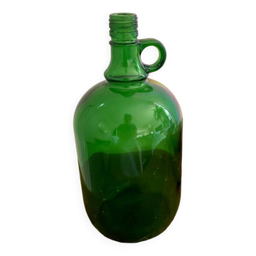 Bonbonne verte en verre vintage
