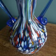 Murano polychrome blown glass vase