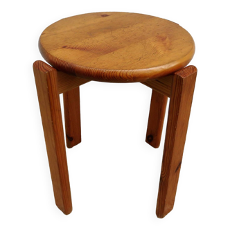 Stool in natural solid pine