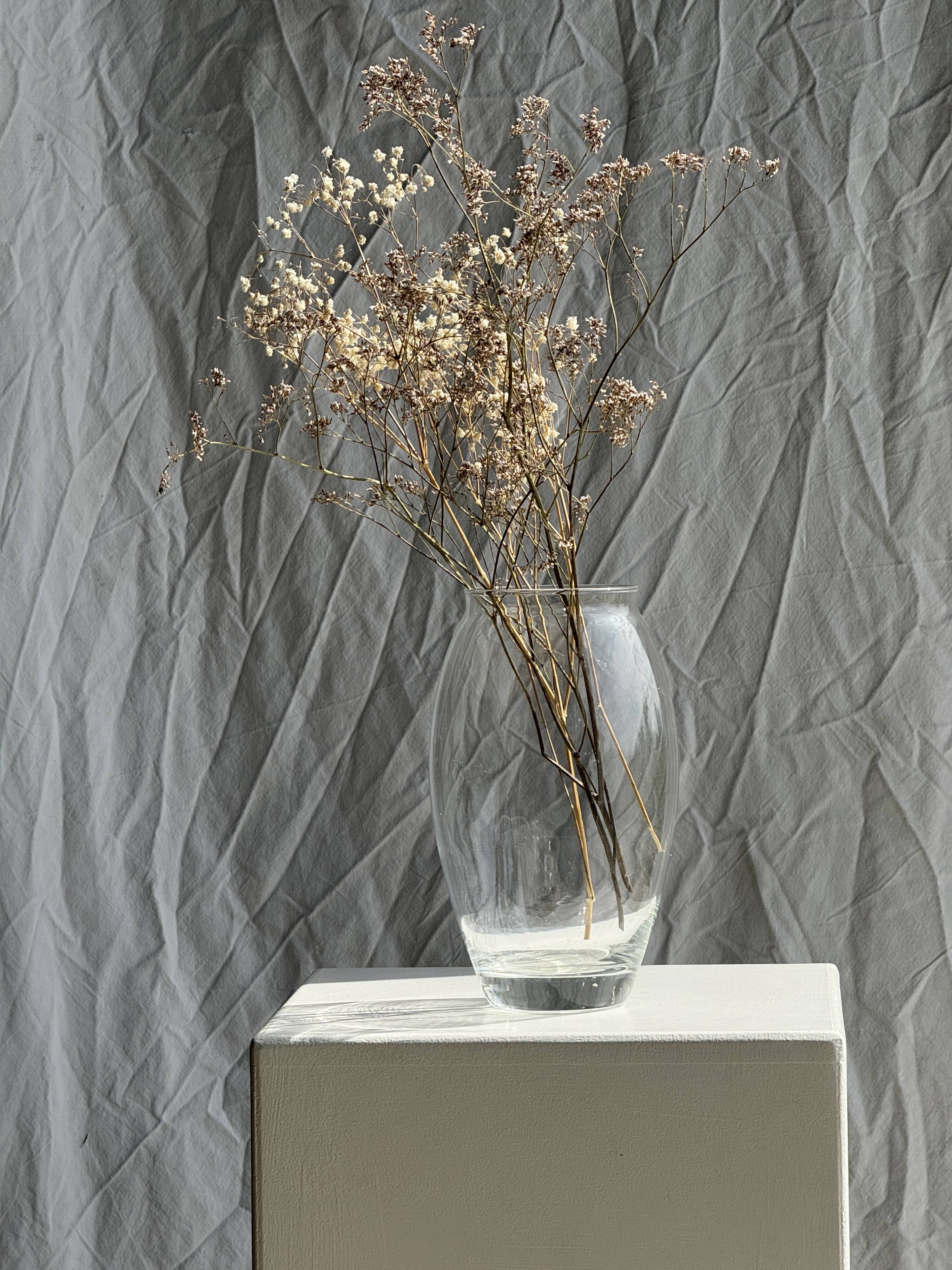 Vase transparent en verre H22