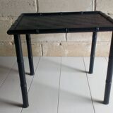 Table d'appoint bois et bambou noire