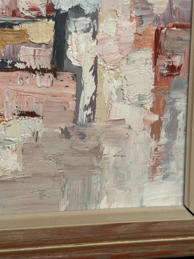 Original Swedish Oil on Panel – “Composition” by Gösta Calmayer – Signed – Dated 1961 – Vintage & Framed – 62 × 45 cm (24.4" × 17.7")