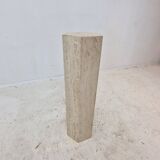 Italian Travertine Side Table or Pedestal, 1980's