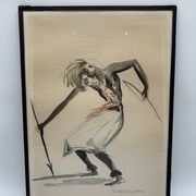 Lithographie couleur de paul daxhelet (1905 - 1993)