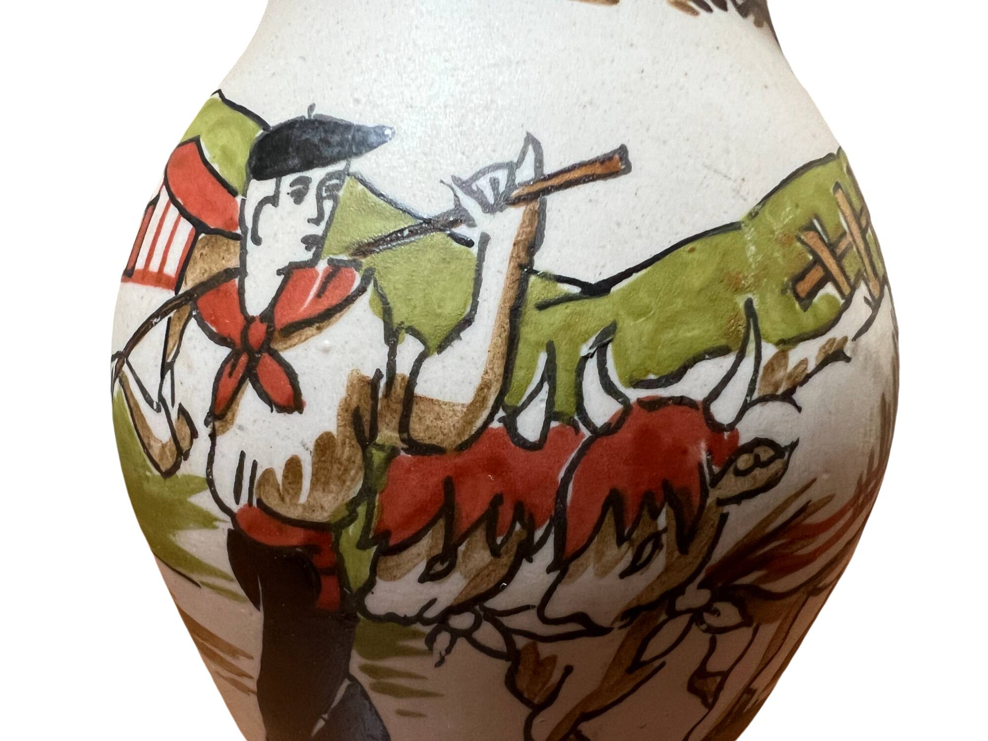 Set of two miniature stoneware vases signed Gaït