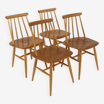 Set of 4 "Fanett" teak chairs by Ilmari Tapiovaara, Sweden, 1960