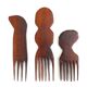 Set de 3 peignes Africains en bois, années 70