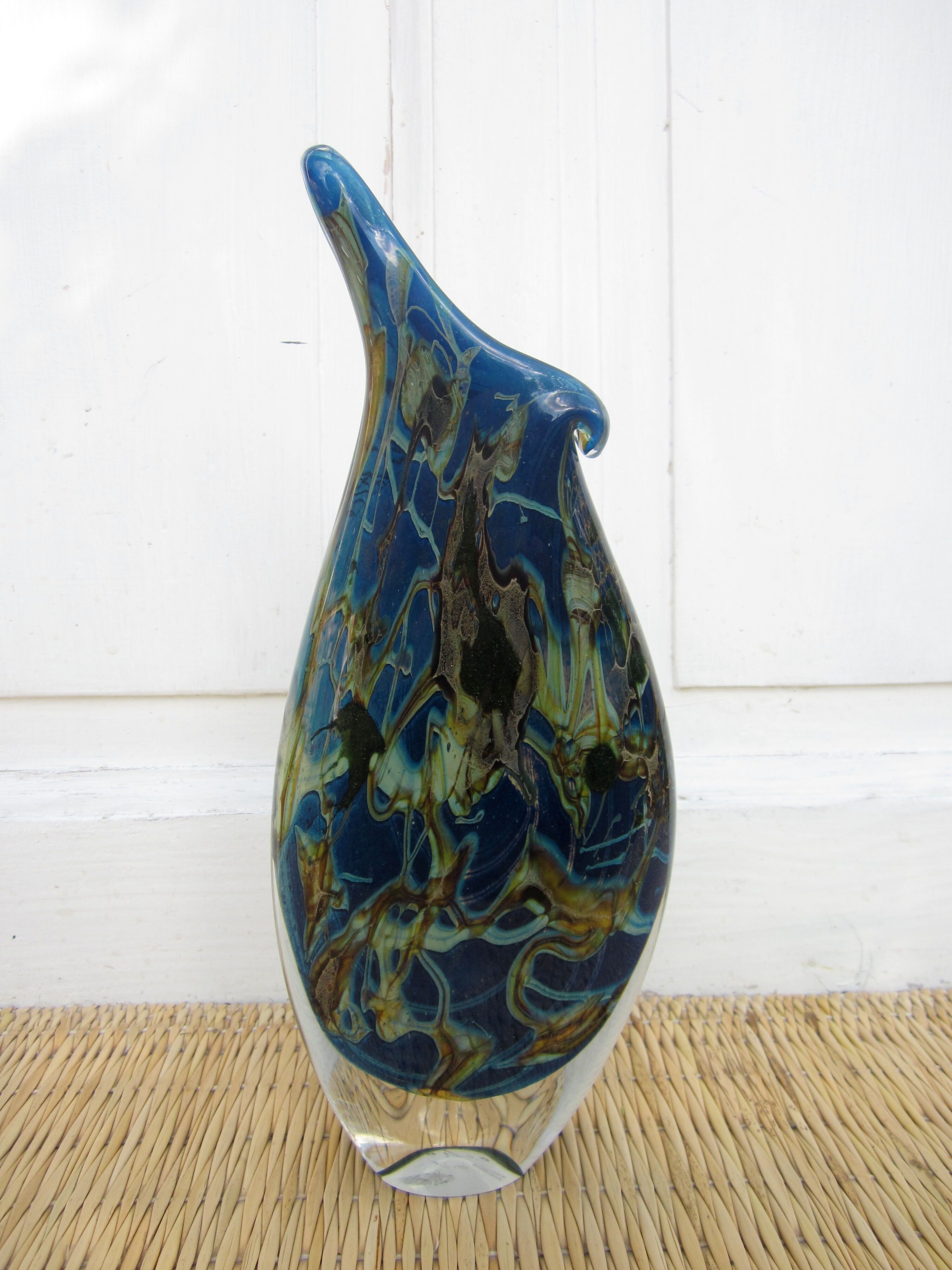 Blue vase art deco style