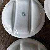 7 Asparagus Plates Late 19th Century Opaque Earthenware Luneville France