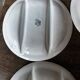7 Asparagus Plates Late 19th Century Opaque Earthenware Luneville France