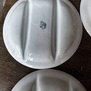 7 Asparagus Plates Late 19th Century Opaque Earthenware Luneville France