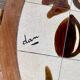 Ceramic coffee table and vintage wood year 1965 signed Dan
