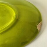 Large fish dish Gien green chartreuse relief vintage