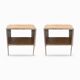 Pair of Napoli bedside tables in natural travertine.