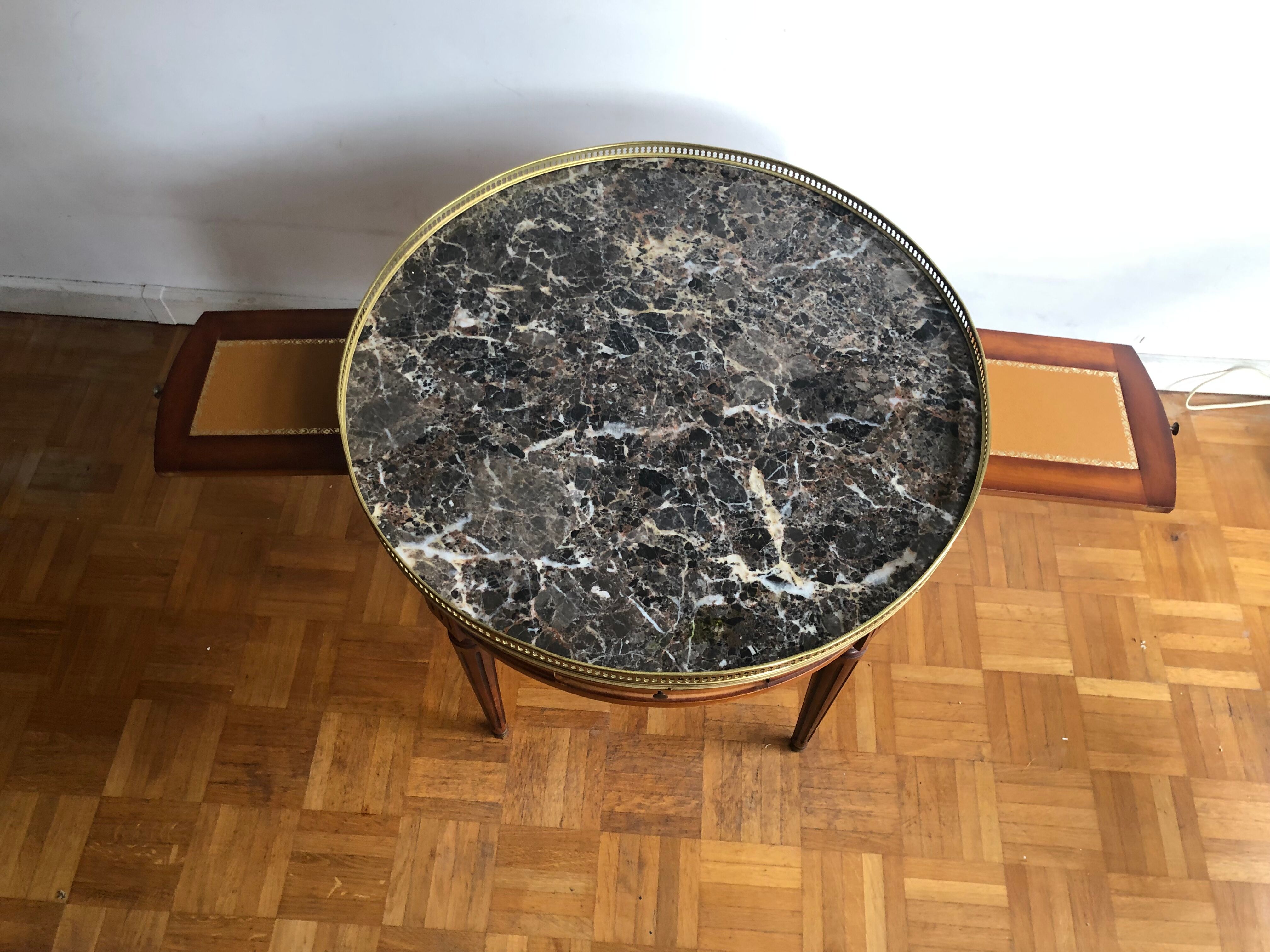 Bouillotte table with grey marble