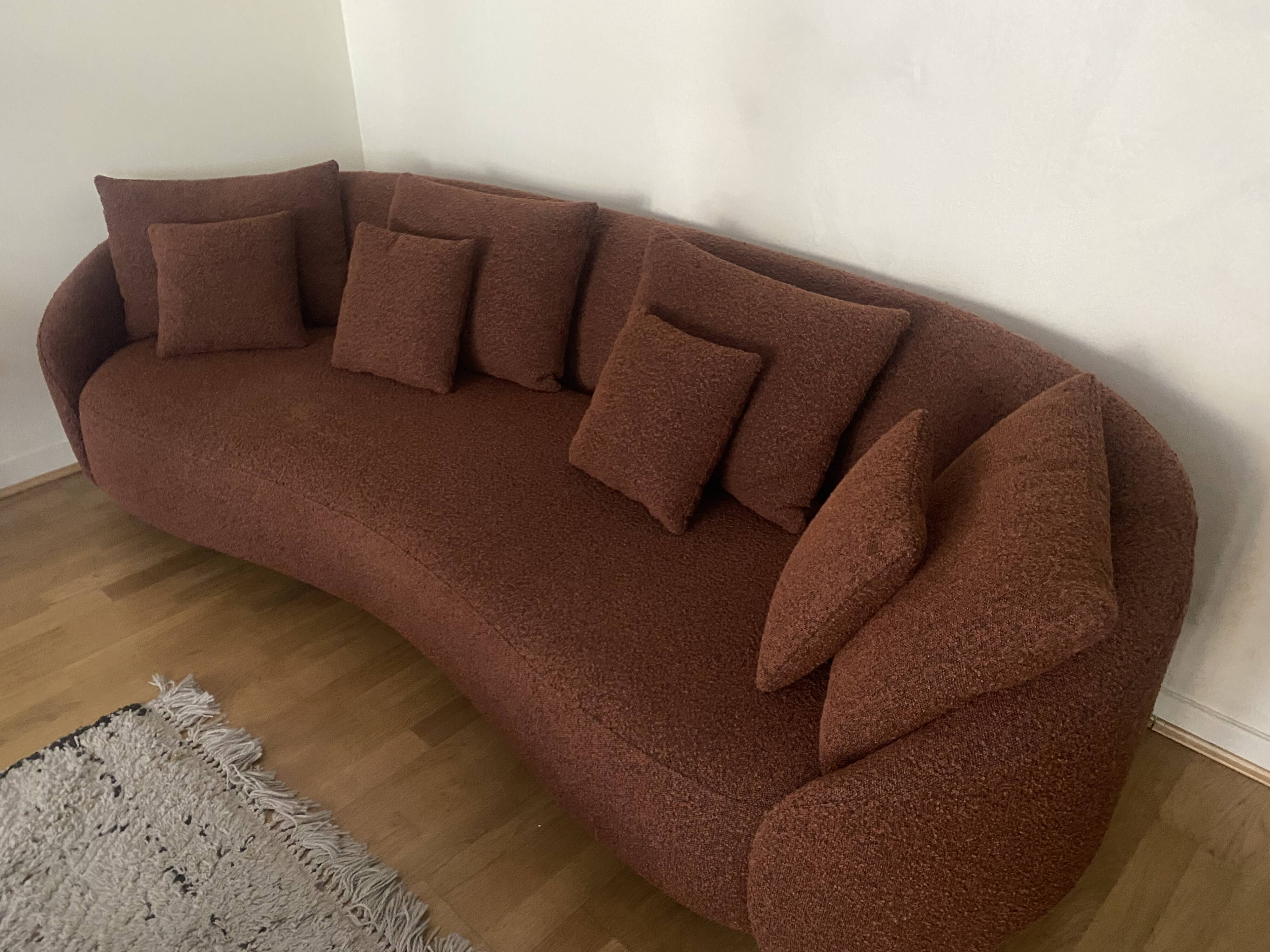 3-seater boucle fabric sofa