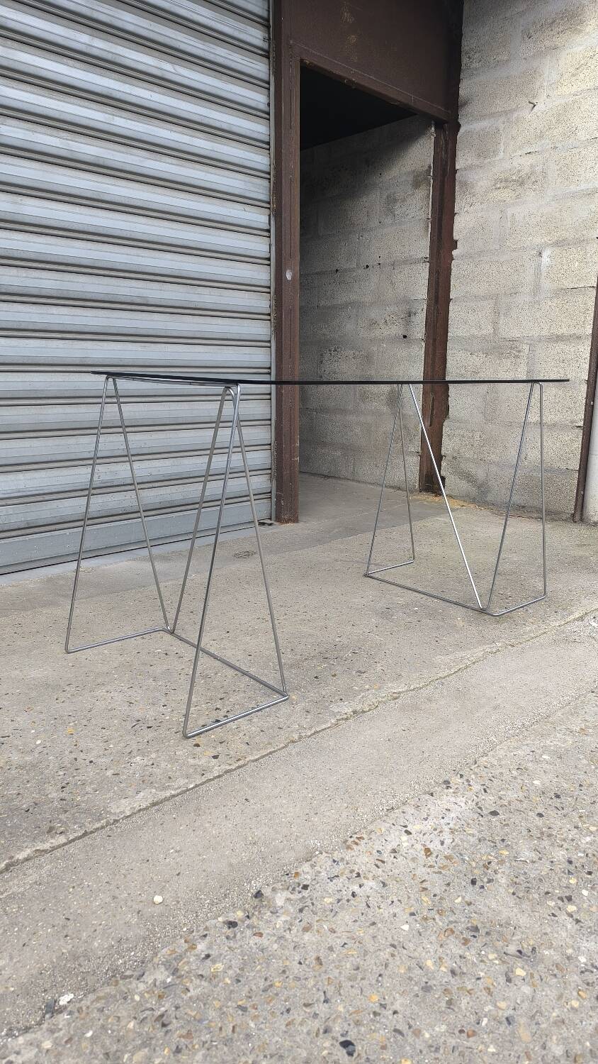 Smoked glass and chrome desk 1970