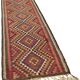 Turkish Handwoven Vintage Herki Kilim 84 cm x 368 cm