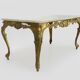 Coffee table with brass structure and marble top. 60s