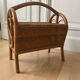 Vintage bamboo rattan magazine holder 70s