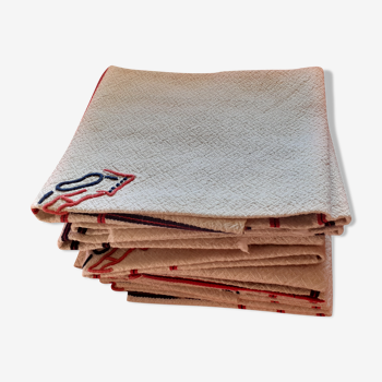 10 thick cotton towels. Basque style. Mongram.