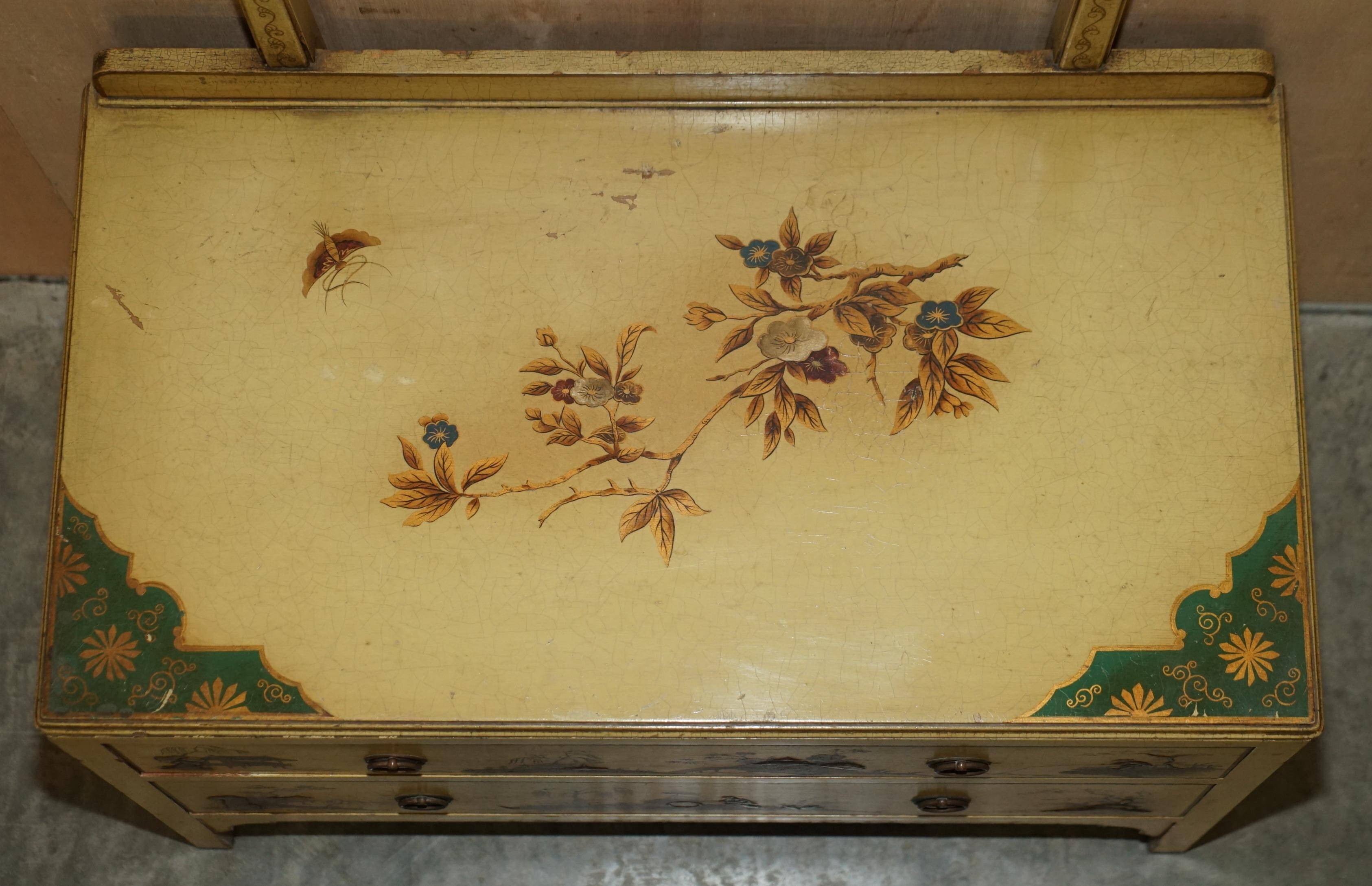 Vintage Chinoiserie Commode with Edwardian Style Mirror