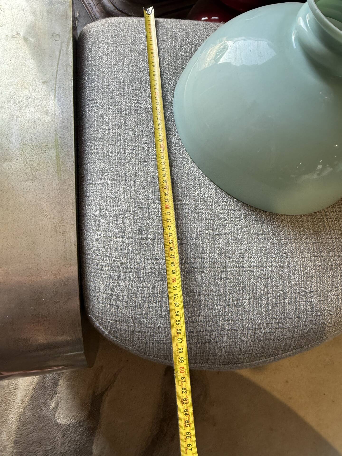 Sofa design fabric and brass