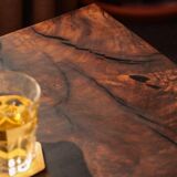 Handcrafted coffee table in solid walnut & epoxy resin – unique piece