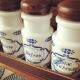 6 vintage opaline spice jars