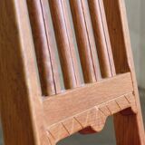 Vintage 1940s/50s Solid Oak Danish Farmhouse Chairs, Baroque style set of 4